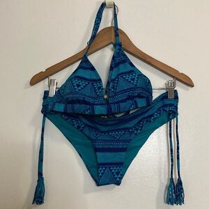 Roxy Y2K 2 Piece Bathing Suit Bikini Medium